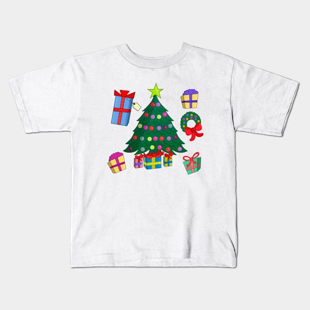 Christmas Holiday Night Gifts Kids T-Shirt by DiegoCarvalho